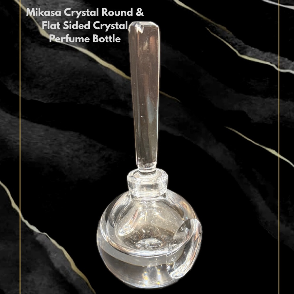 Mikasa Crystal Round-Flat Sided Perfume Bottle With Original Triangle Stopper